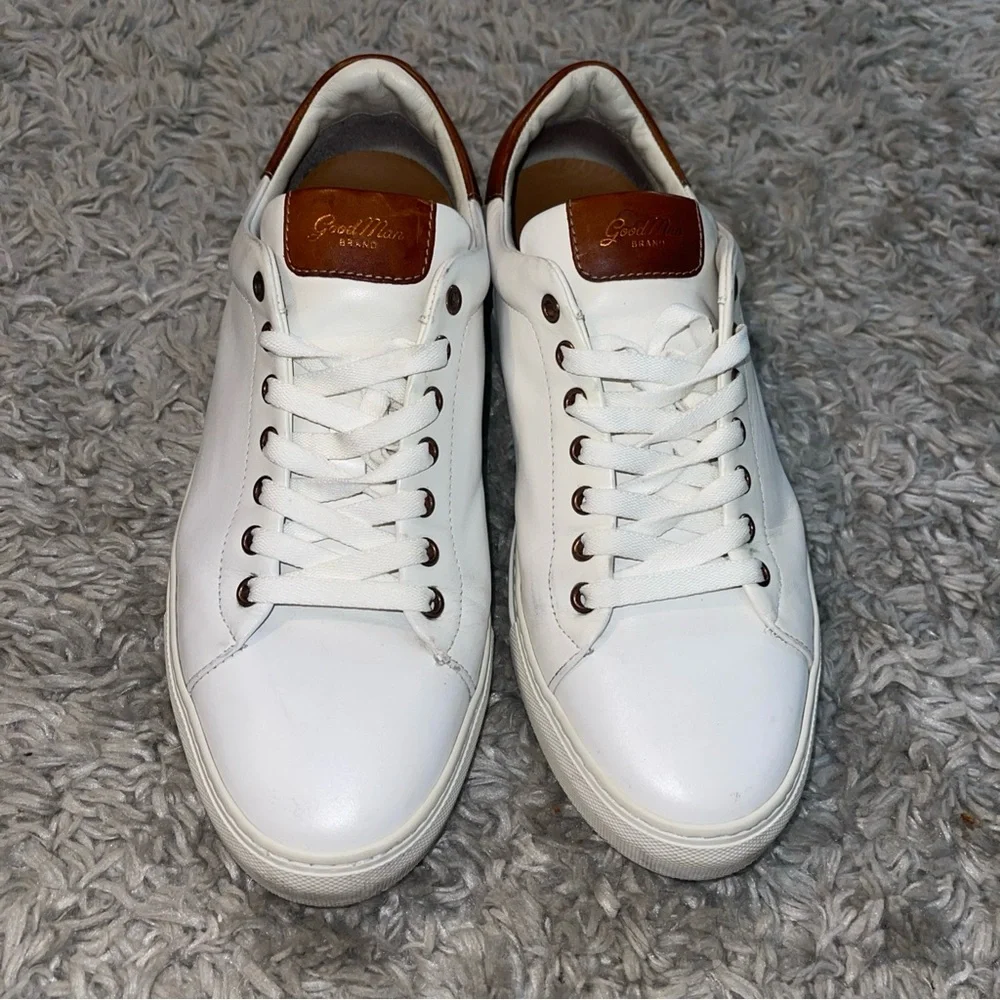Goodmen Brand Legend London White Dark Vachetta Sneaker Italian Leather SZ 11.5 - Picture 5 of 11